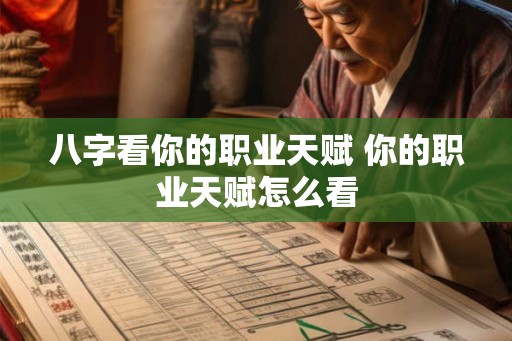 八字看你的职业天赋 你的职业天赋怎么看