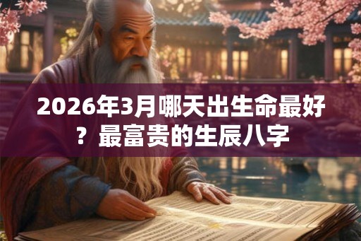2026年3月哪天出生命最好？最富贵的生辰八字