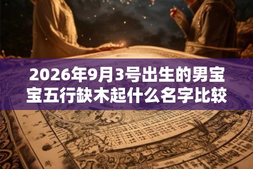 2026年9月3号出生的男宝宝五行缺木起什么名字比较好 2026年9月3号出生的男宝宝五行缺木起什么名字比较好