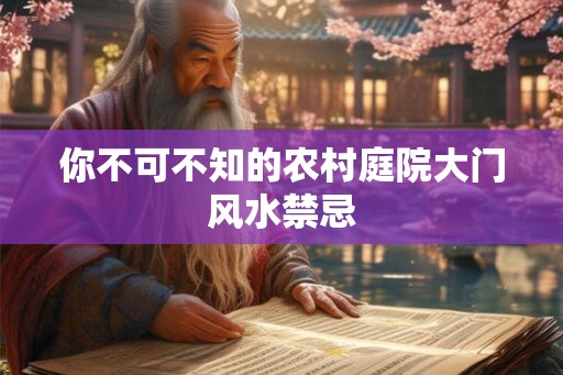 你不可不知的农村庭院大门风水禁忌