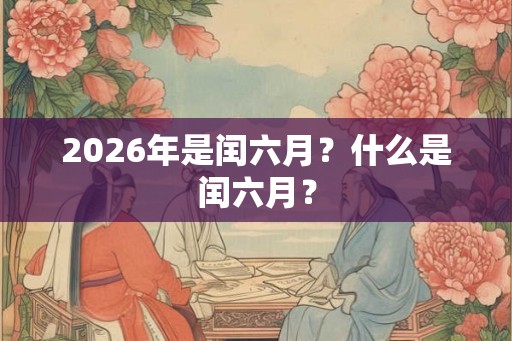2026年是闰六月？什么是闰六月？
