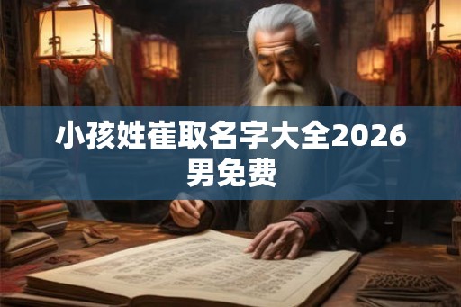 小孩姓崔取名字大全2026男免费 小孩姓崔取名字大全2026男免费