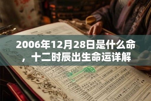 2006年12月28日是什么命，十二时辰出生命运详解