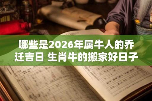哪些是2026年属牛人的乔迁吉日 生肖牛的搬家好日子 哪些是2026年属牛人的乔迁吉日 生肖牛的搬家好日子