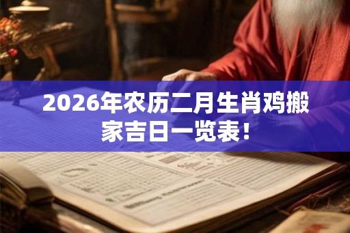 2026年农历二月生肖鸡搬家吉日一览表！