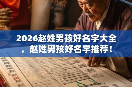 2026赵姓男孩好名字大全，赵姓男孩好名字推荐！