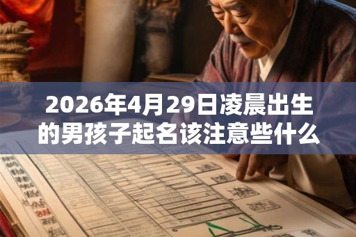 2026年4月29日凌晨出生的男孩子起名该注意些什么 2026年4月29日凌晨出生的男孩子起名该注意些什么