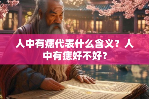 人中有痣代表什么含义？人中有痣好不好？