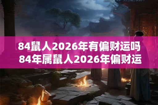 84鼠人2026年有偏财运吗 84年属鼠人2026年偏财运势 84鼠人2026年有偏财运吗 84年属鼠人2026年偏财运势