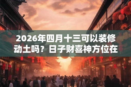 2026年四月十三可以装修动土吗？日子财喜神方位在哪？