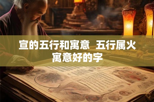 宣的五行和寓意  五行属火寓意好的字