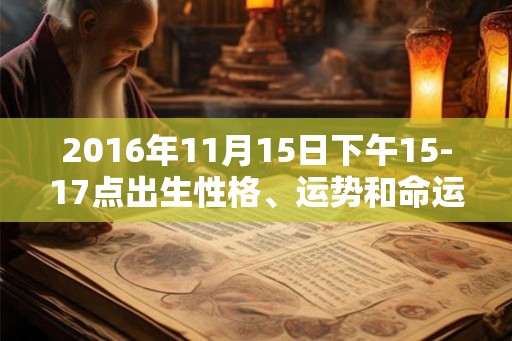 2016年11月15日下午15-17点出生性格、运势和命运