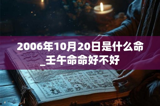 2006年10月20日是什么命_壬午命命好不好