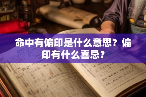 命中有偏印是什么意思？偏印有什么喜忌？