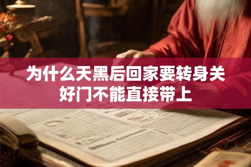 为什么天黑后回家要转身关好门不能直接带上