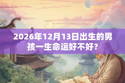 2026年12月13日出生的男孩一生命运好不好？