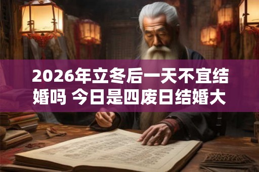 2026年立冬后一天不宜结婚吗 今日是四废日结婚大事勿用