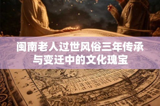 闽南老人过世风俗三年传承与变迁中的文化瑰宝