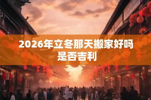 2026年立冬那天搬家好吗 是否吉利