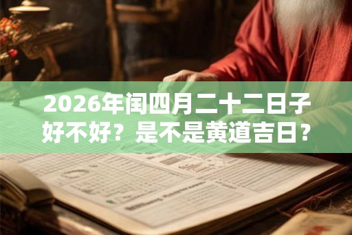 2026年闰四月二十二日子好不好？是不是黄道吉日？