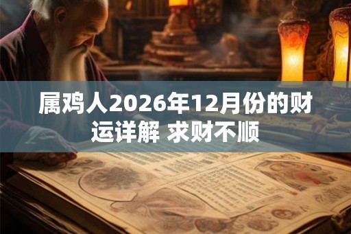 属鸡人2026年12月份的财运详解 求财不顺