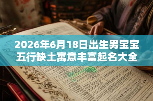 2026年6月18日出生男宝宝五行缺土寓意丰富起名大全