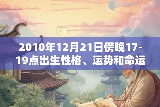 2010年12月21日傍晚17-19点出生性格、运势和命运