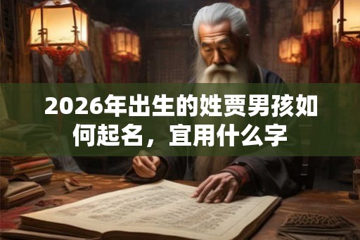 2026年出生的姓贾男孩如何起名，宜用什么字