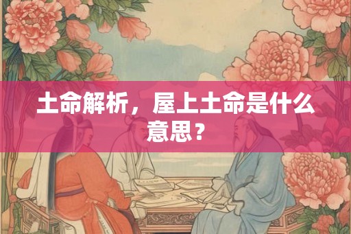 土命解析，屋上土命是什么意思？