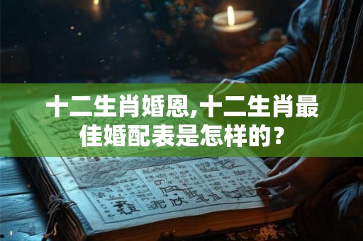 十二生肖婚恩,十二生肖最佳婚配表是怎样的？