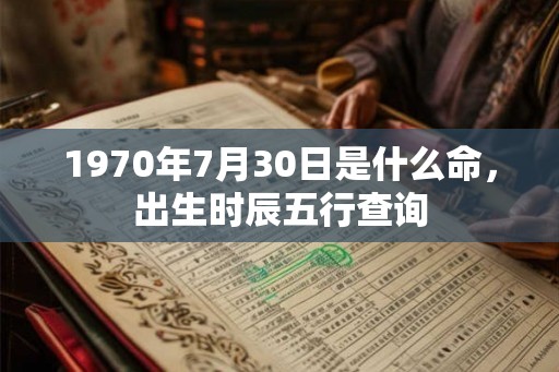 1970年7月30日是什么命，出生时辰五行查询
