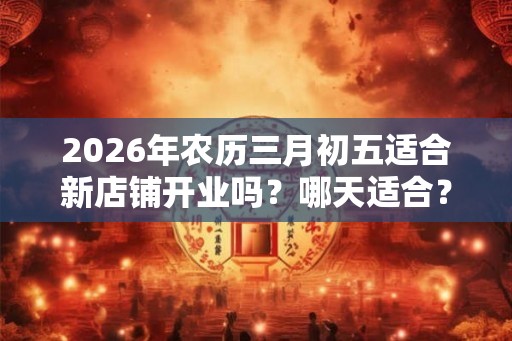 2026年农历三月初五适合新店铺开业吗？哪天适合？