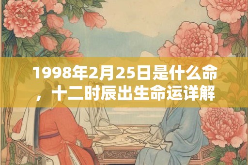 1998年2月25日是什么命，十二时辰出生命运详解