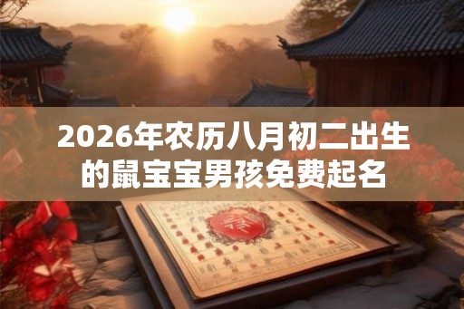 2026年农历八月初二出生的鼠宝宝男孩免费起名