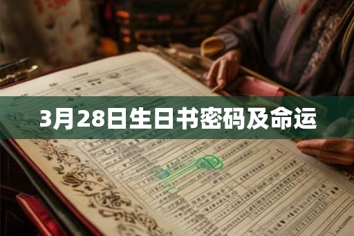 3月28日生日书密码及命运