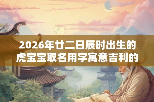2026年廿二日辰时出生的虎宝宝取名用字寓意吉利的