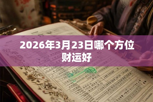 2026年3月23日哪个方位财运好