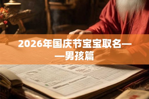 2026年国庆节宝宝取名——男孩篇