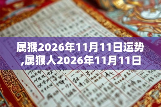 属猴2026年11月11日运势,属猴人2026年11月11日财运,生肖猴2026年11月11日运势