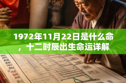 1972年11月22日是什么命，十二时辰出生命运详解