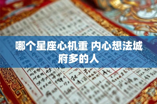哪个星座心机重 内心想法城府多的人