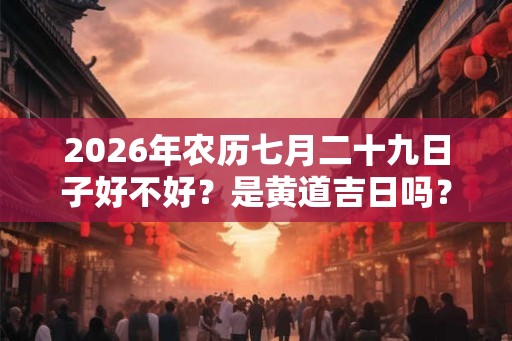 2026年农历七月二十九日子好不好？是黄道吉日吗？
