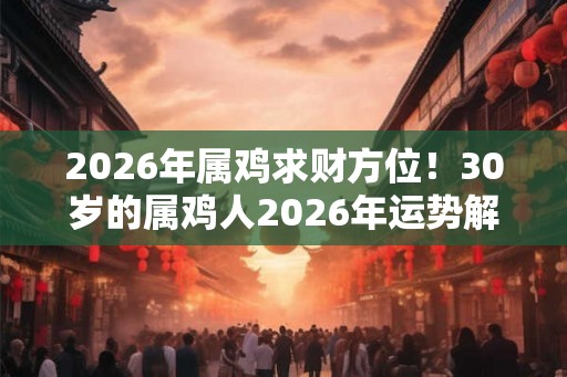 2026年属鸡求财方位！30岁的属鸡人2026年运势解析