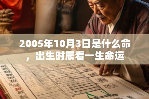 2005年10月3日是什么命，出生时辰看一生命运