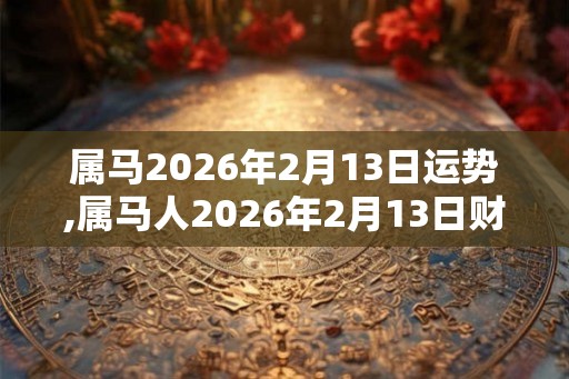 属马2026年2月13日运势,属马人2026年2月13日财运,生肖马2026年2月13日运势 属马2026年2月13日运势,属马人2026年2月13日财运,生肖马2026年2月13日运势