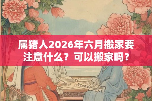 属猪人2026年六月搬家要注意什么？可以搬家吗？
