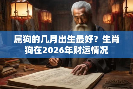 属狗的几月出生最好？生肖狗在2026年财运情况