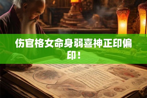 伤官格女命身弱喜神正印偏印！