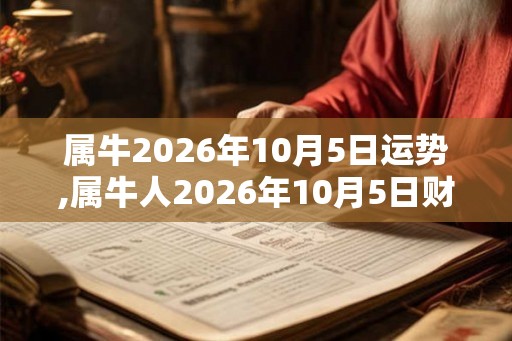 属牛2026年10月5日运势,属牛人2026年10月5日财运,生肖牛2026年10月5日运势 属牛2026年10月5日运势,属牛人2026年10月5日财运,生肖牛2026年10月5日运势