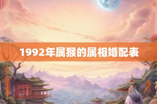 1992年属猴的属相婚配表